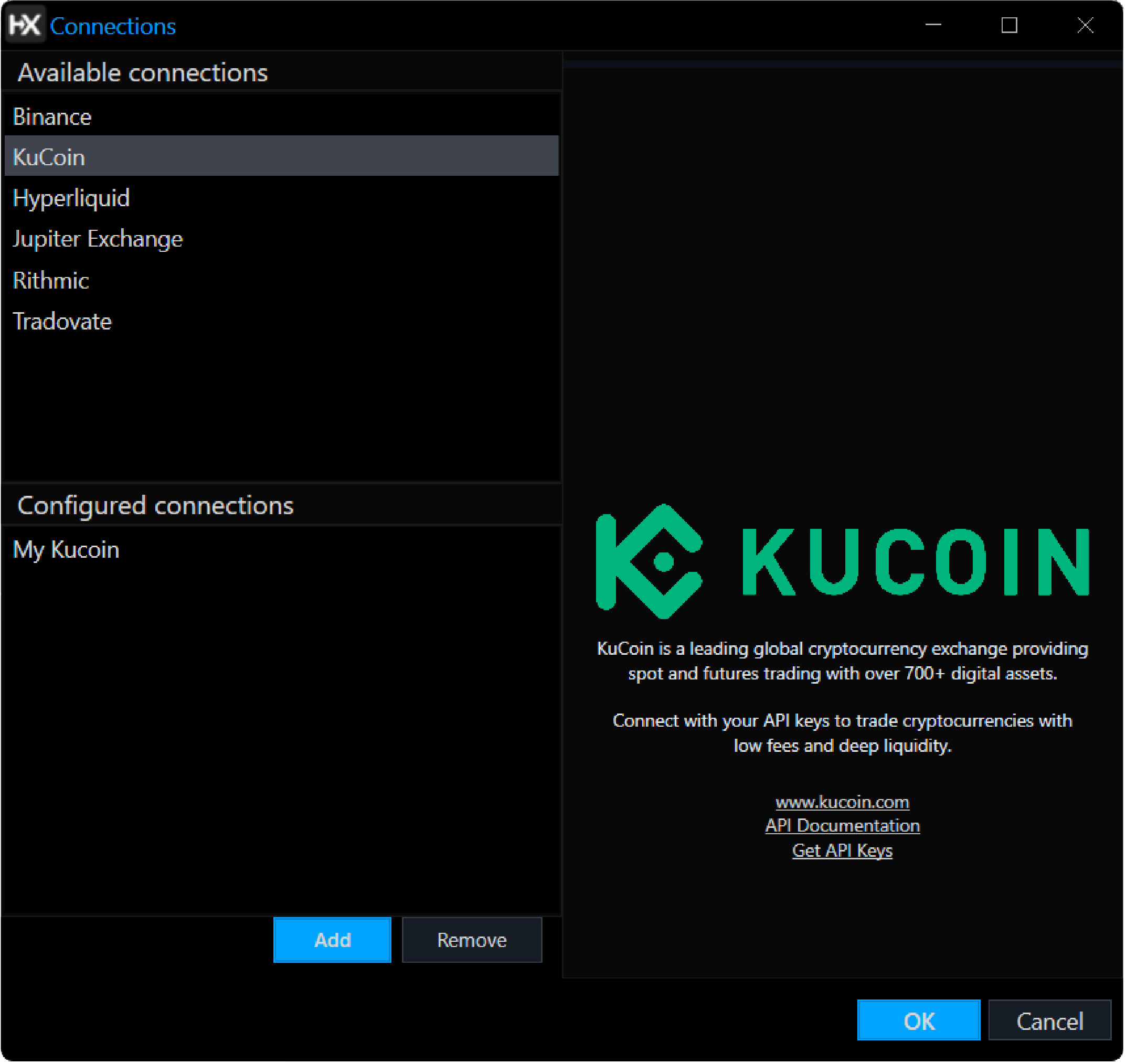 HyperionX connections workspace