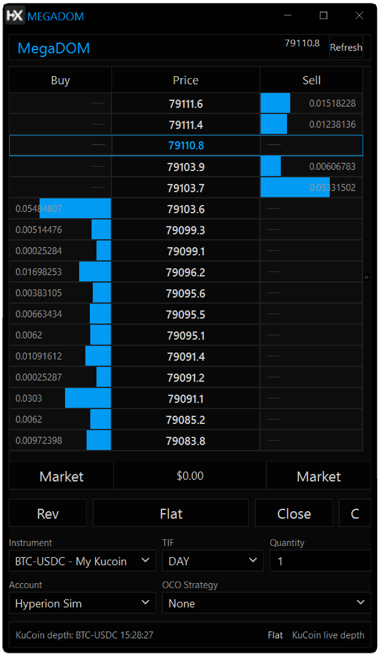 HyperionX MegaDOM screener and alerts interface
